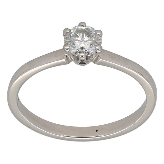 Platinum 0.40ct Diamond Solitaire Ring Size L