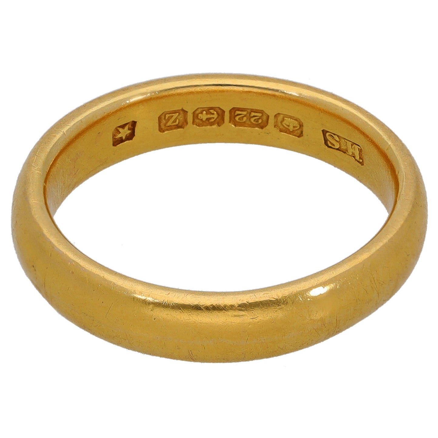 22ct Gold Plain Wedding Ring Size N