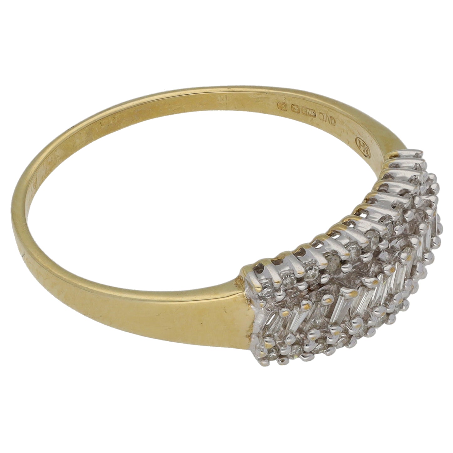 9ct Gold 0.25ct Diamond Dress/Cocktail Ring Size U