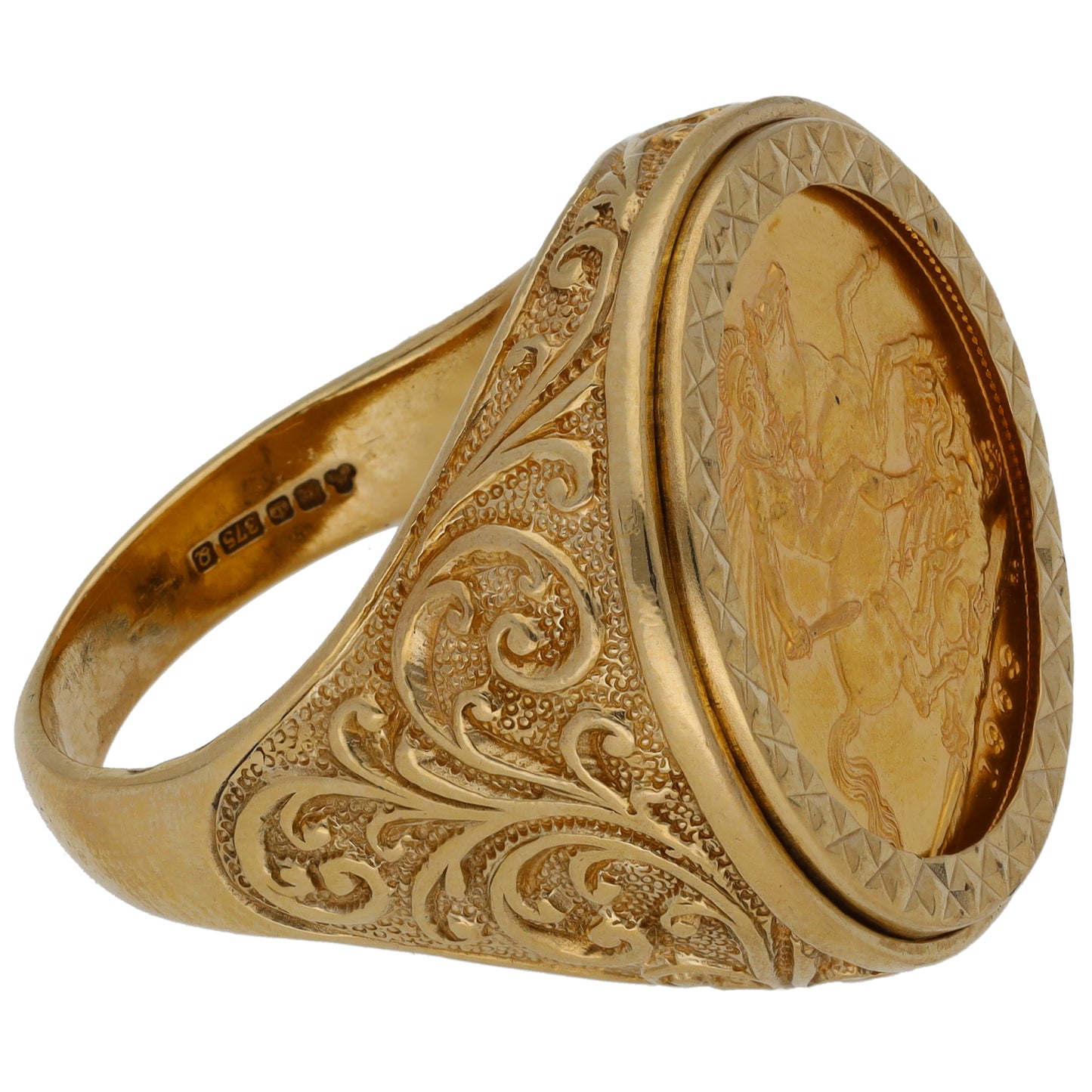 9ct Gold Coin Ring Size W