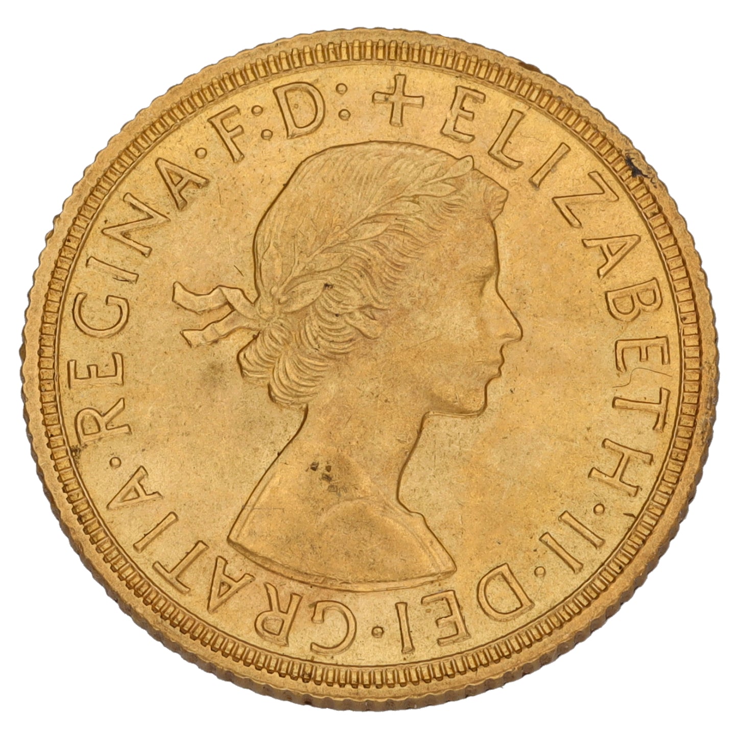 22ct Gold Queen Elizabeth II Full Sovereign Coin 1958
