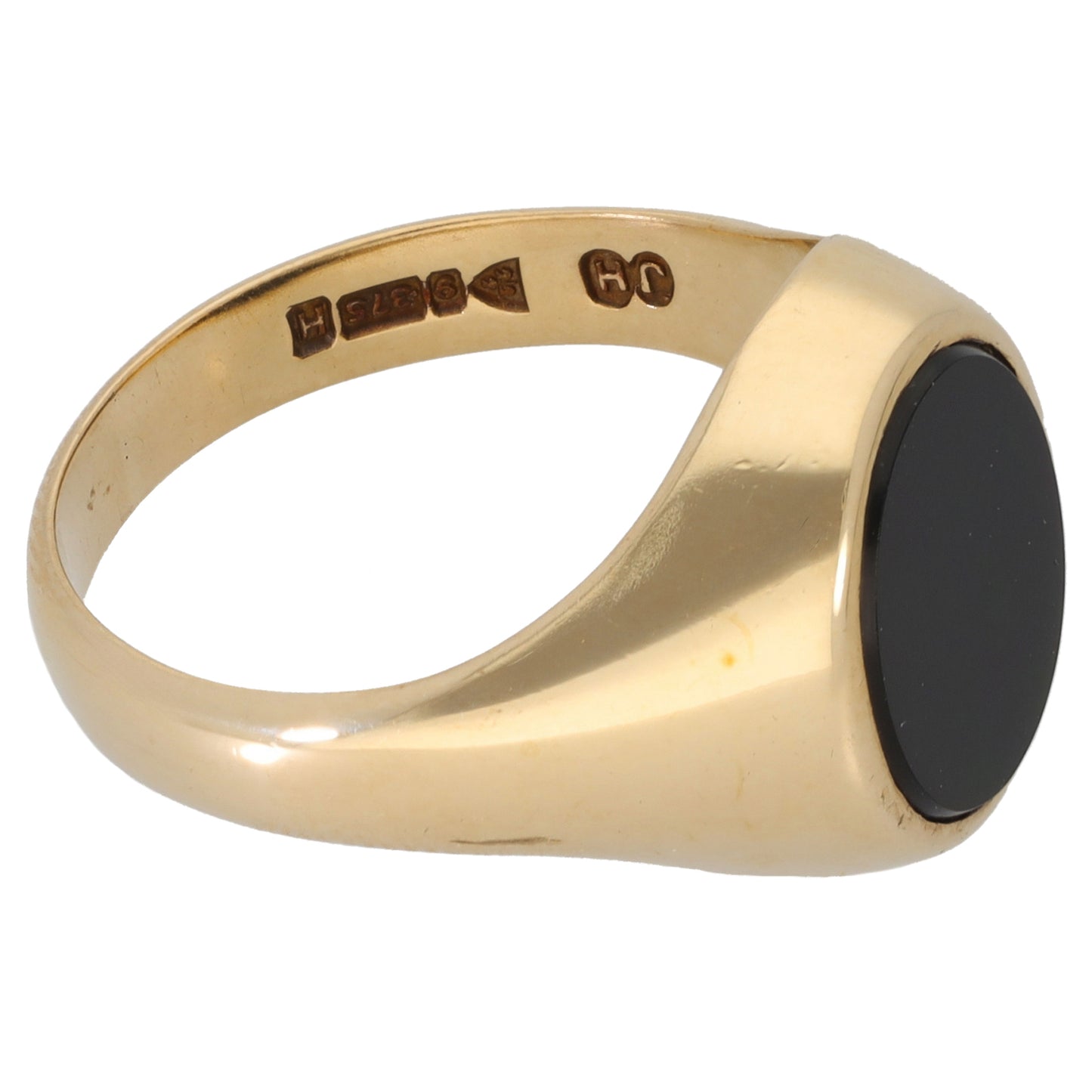 9ct Gold Onyx Signet Ring Size Q