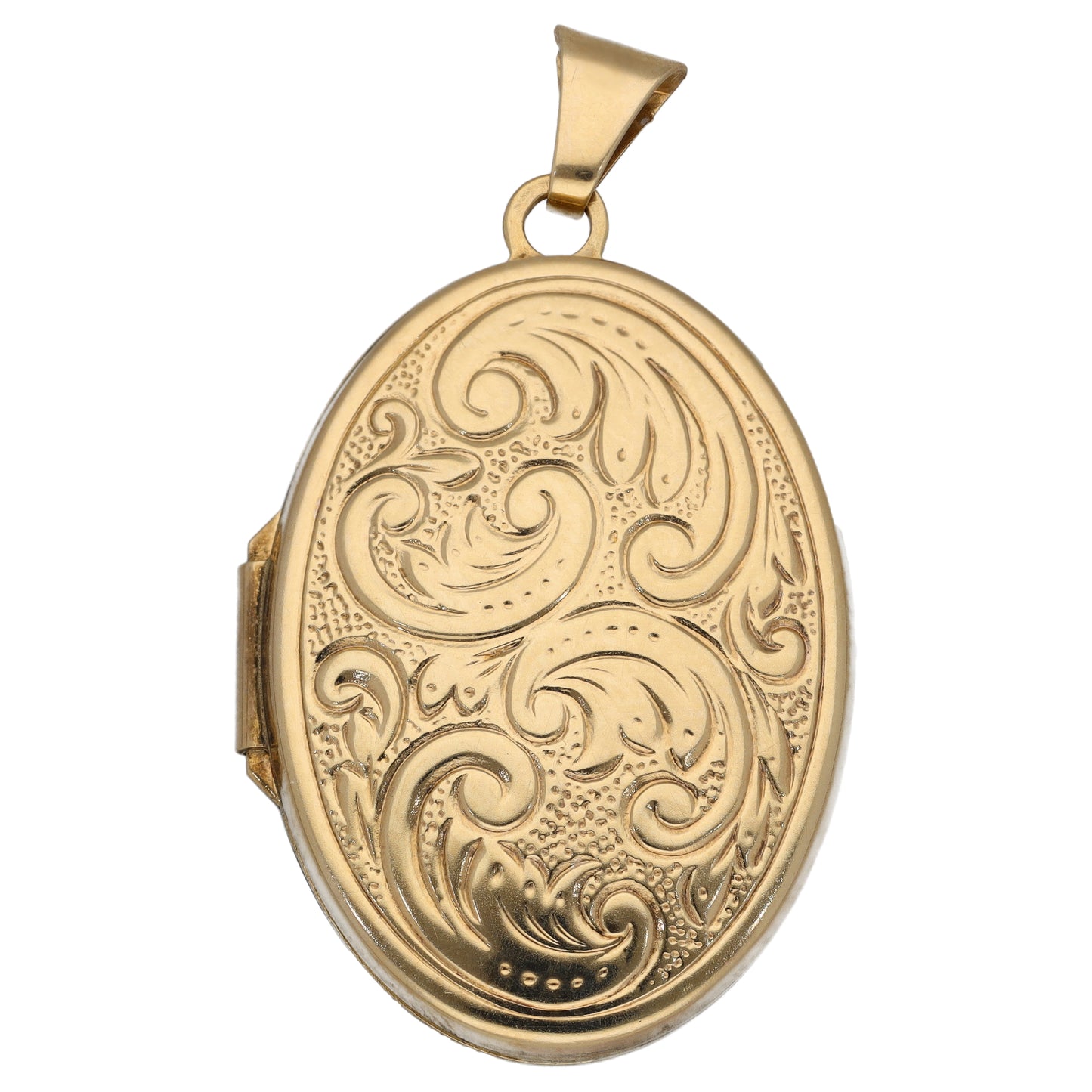 9ct Gold Patterned Locket Pendant