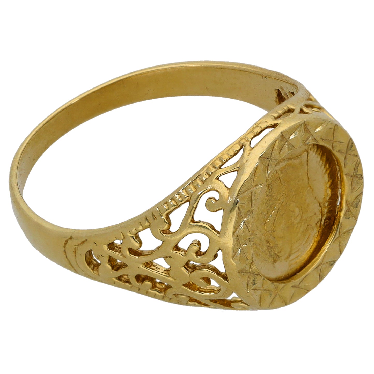 9ct Gold Emblem Ring Size Q
