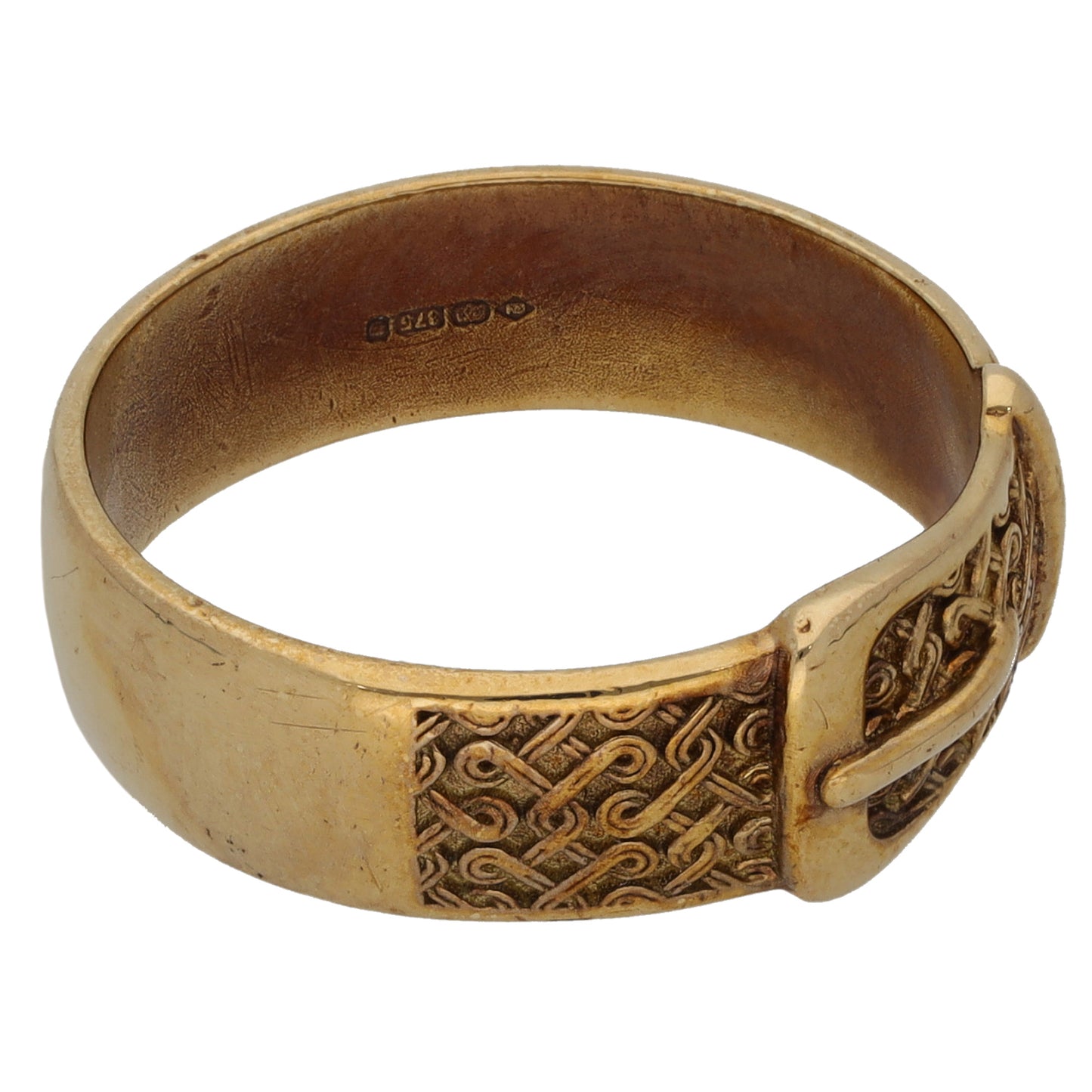 9ct Gold Buckle Ring Size R