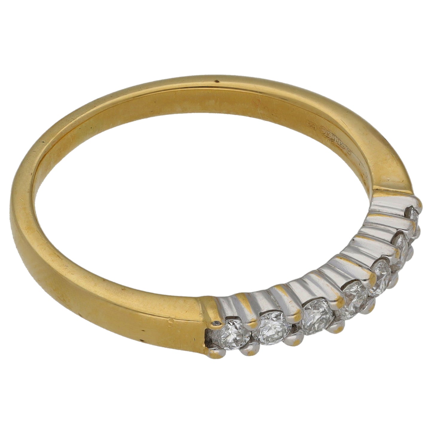 18ct Gold 0.35ct Diamond Half Eternity Ring Size P