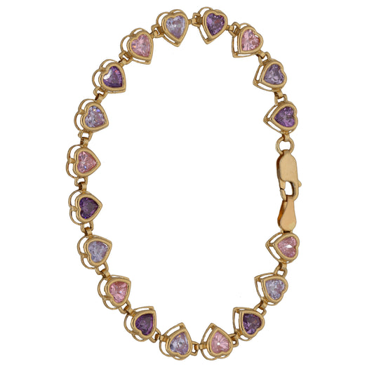 9ct Gold Cubic Zirconia Alternative Bracelet