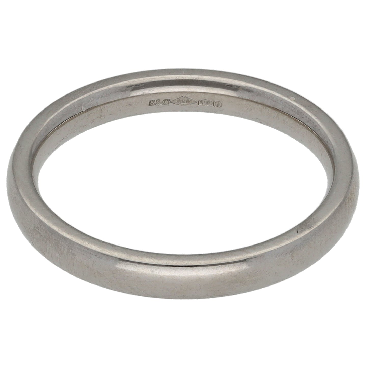 Platinum Plain Wedding Ring Size L
