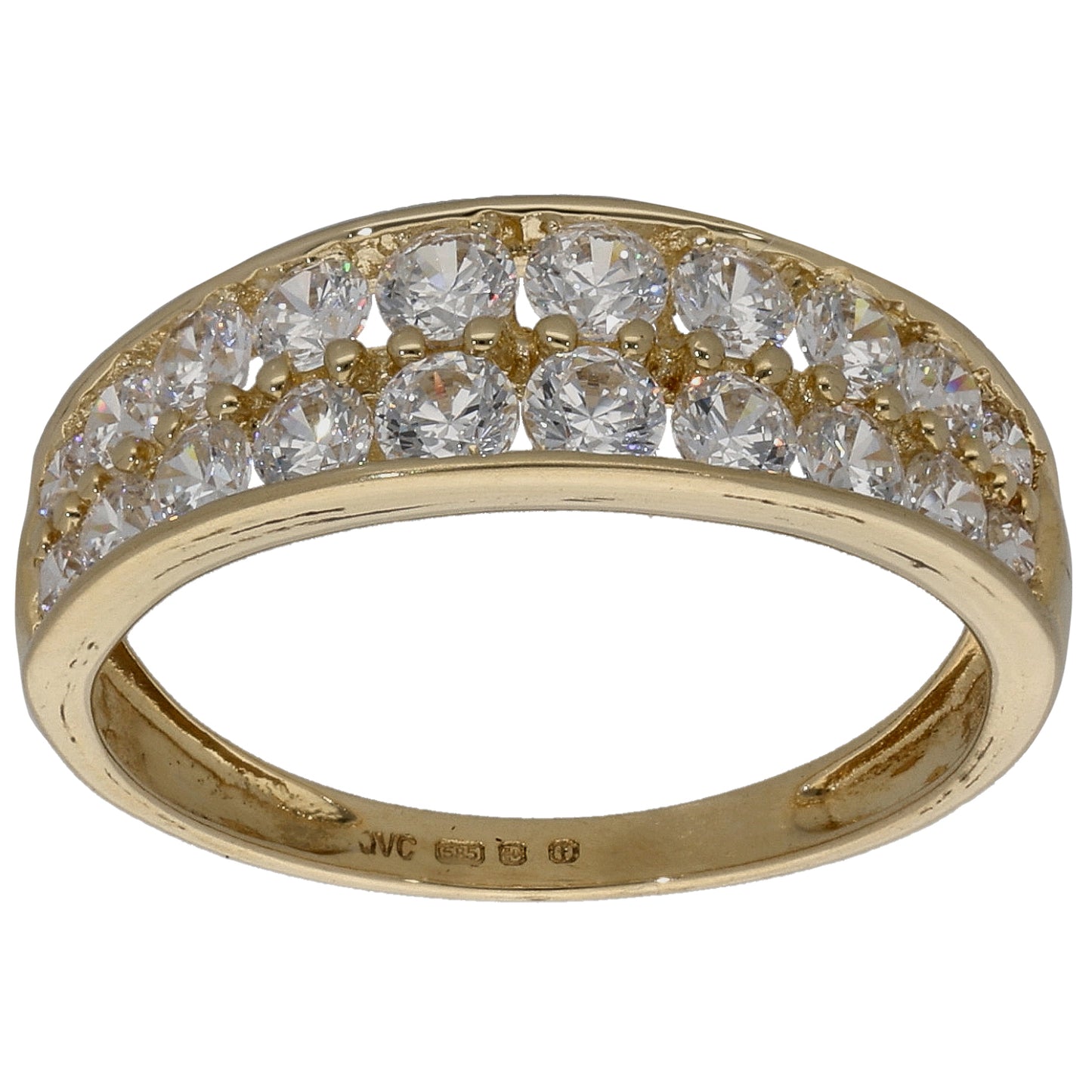 14ct Gold Cubic Zirconia Half Eternity Ring Size N