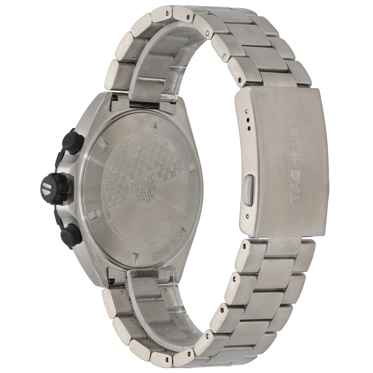 Tag Heuer F1 CAZ1010 stainless steel wristwatch with engraved caseback and link bracelet