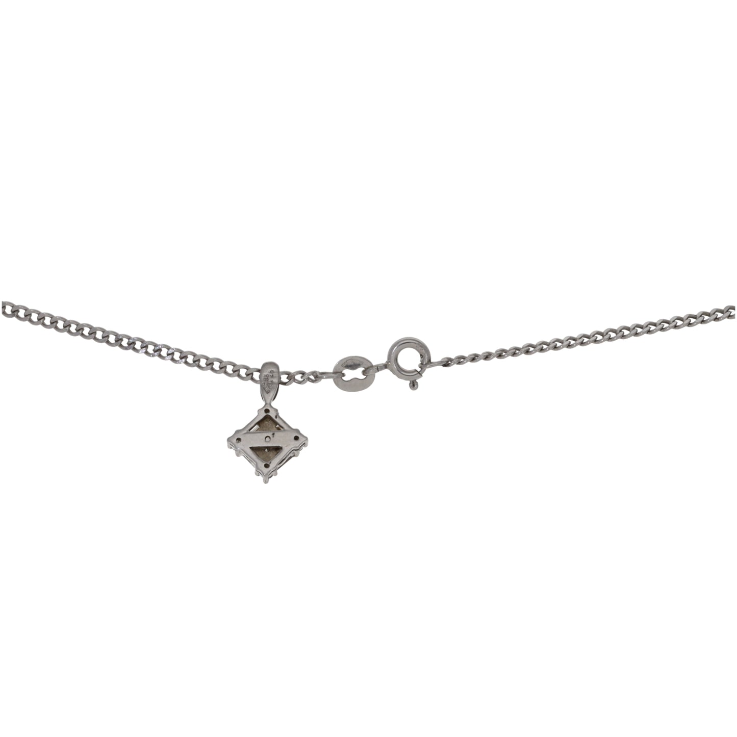 9ct White Gold 0.27ct Diamond Dress/Cocktail Pendant With Chain