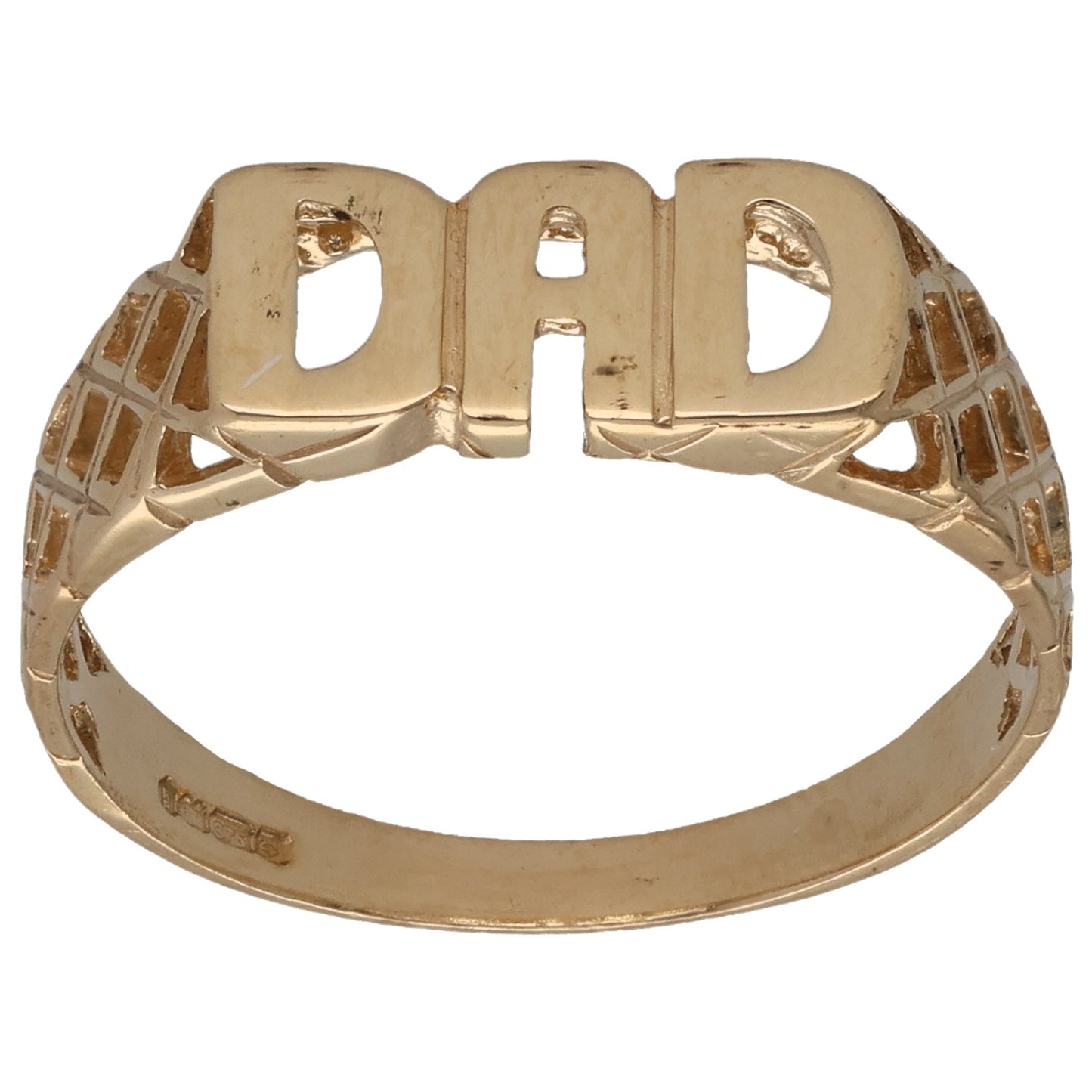 9ct Gold Dad Ring Size S