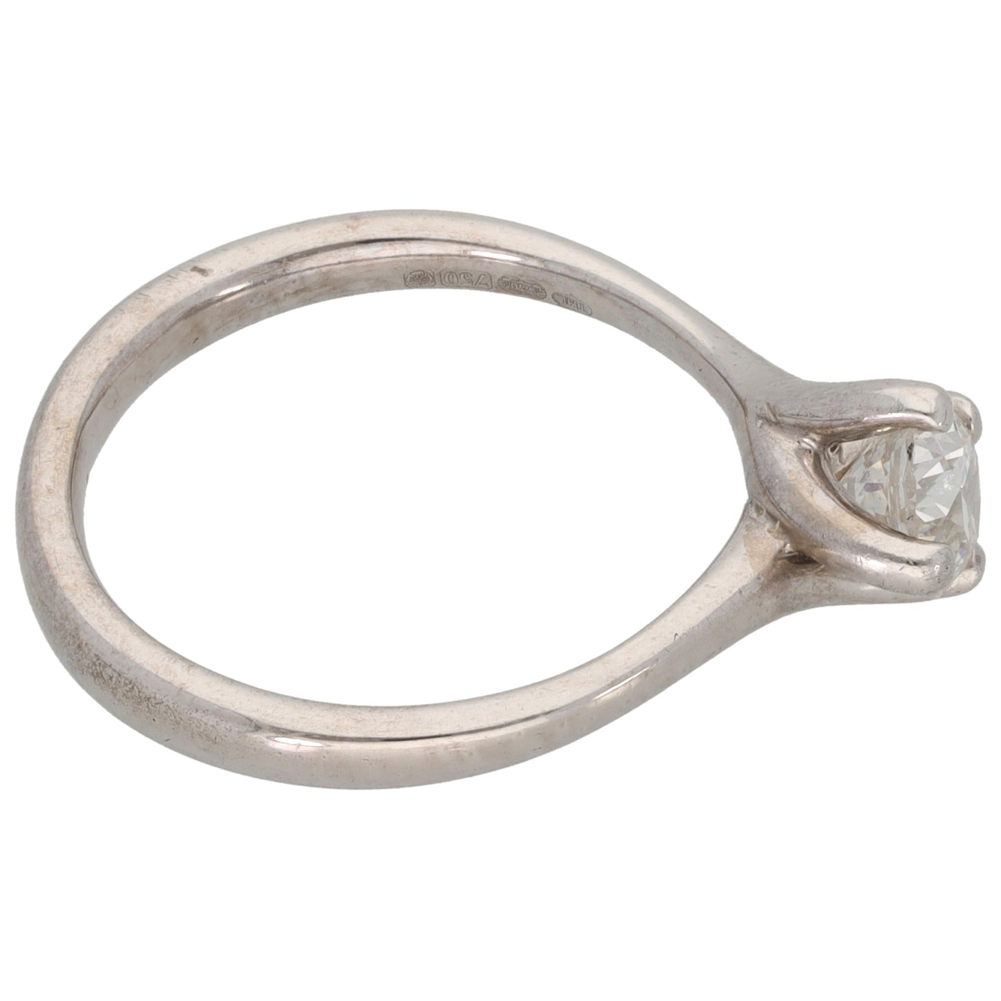 18ct White Gold 0.70ct Diamond Solitaire Ring Size O