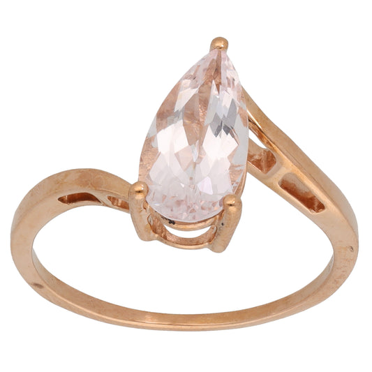 9ct Rose Gold Morganite Single Stone Ring Size P