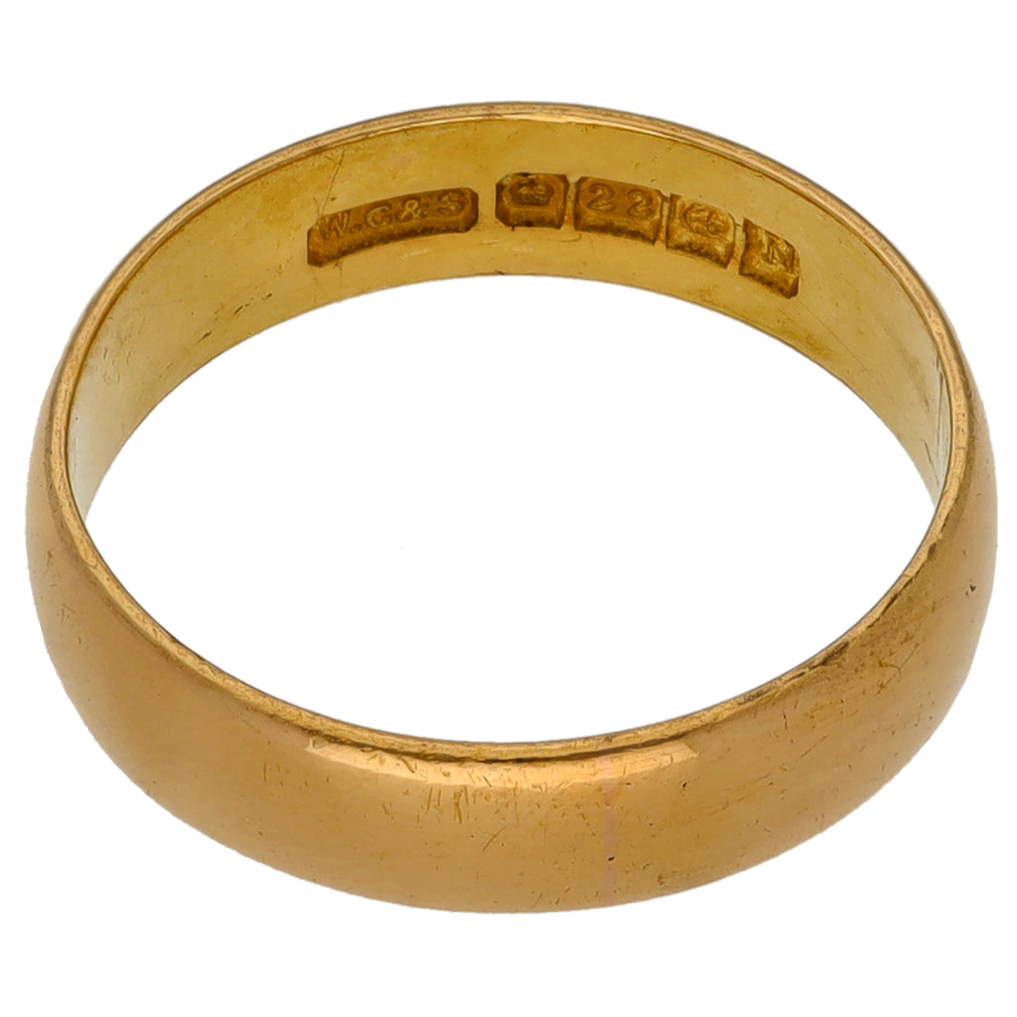 22ct Gold Plain Wedding Ring Size N