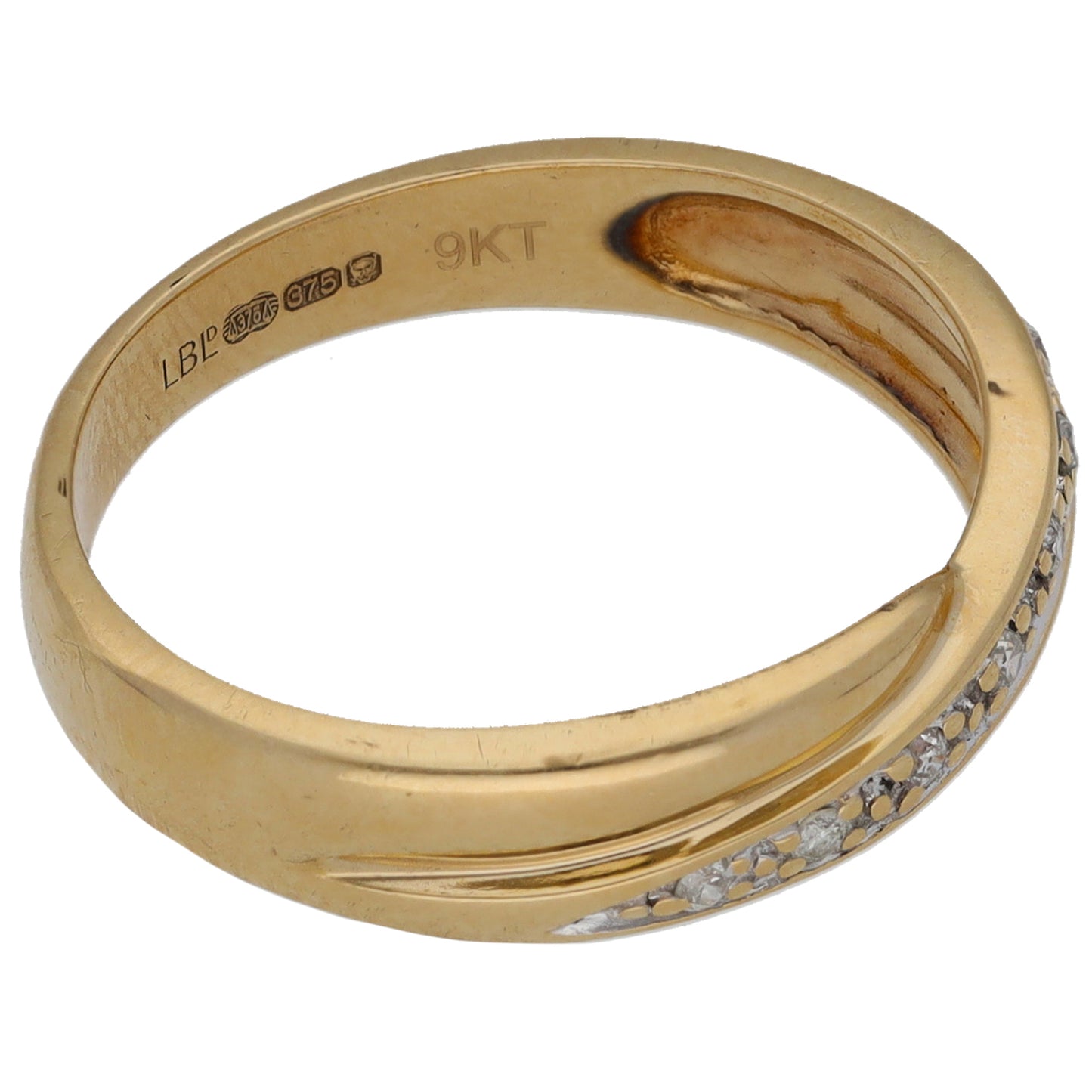 9ct Gold 0.07ct Diamond Half Eternity Ring Size M