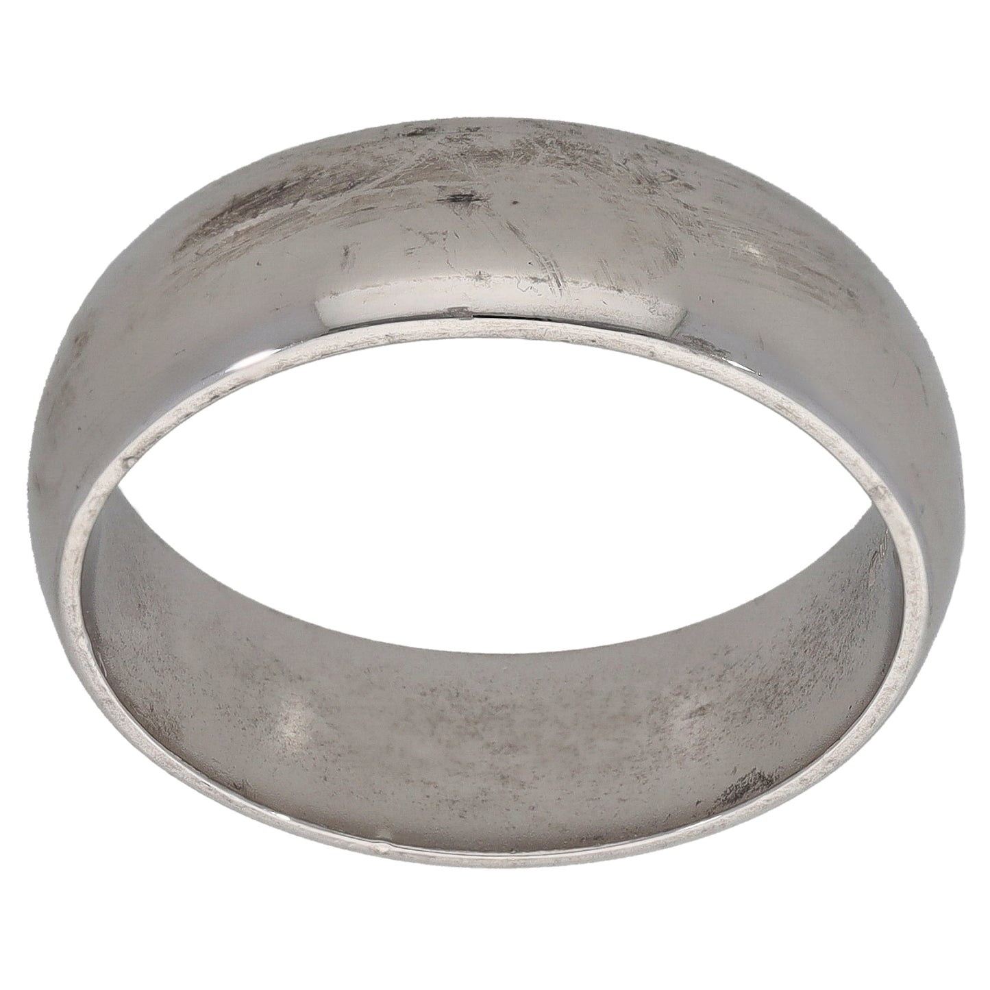 9ct White Gold Plain Wedding Ring Size V
