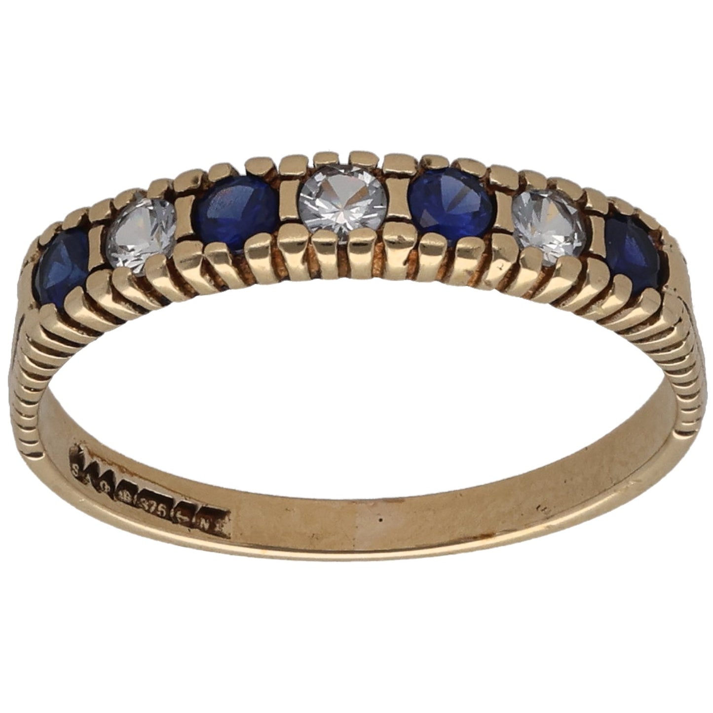 9ct Gold Imitation Half Eternity Ring Size L
