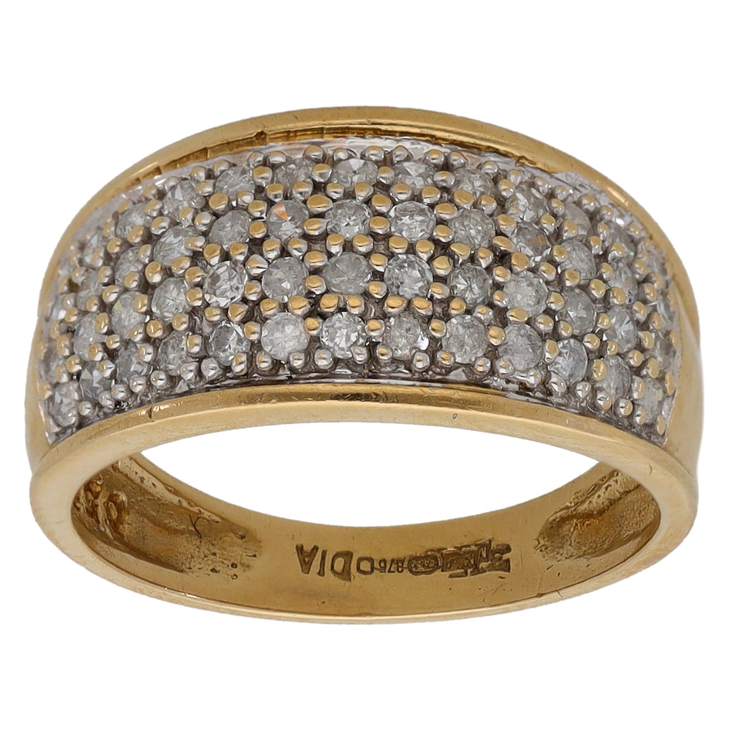 9ct Bicolour Gold 0.33ct Diamond Cluster Ring Size K