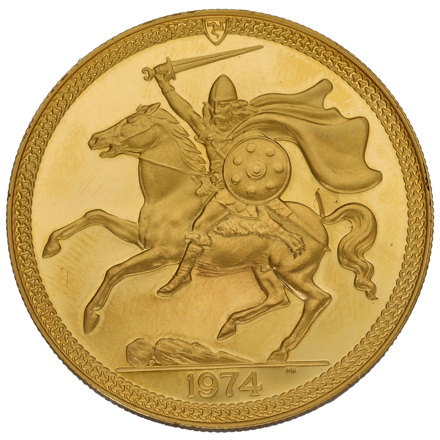 22ct Gold Isle Of Man Quintuple Sovereign Coin 1974