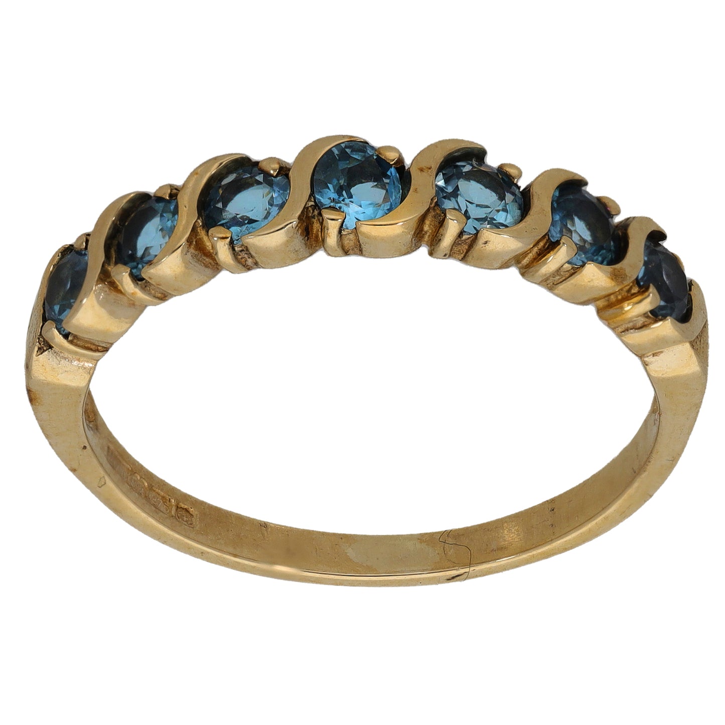 9ct Gold Topaz Half Eternity Ring Size N