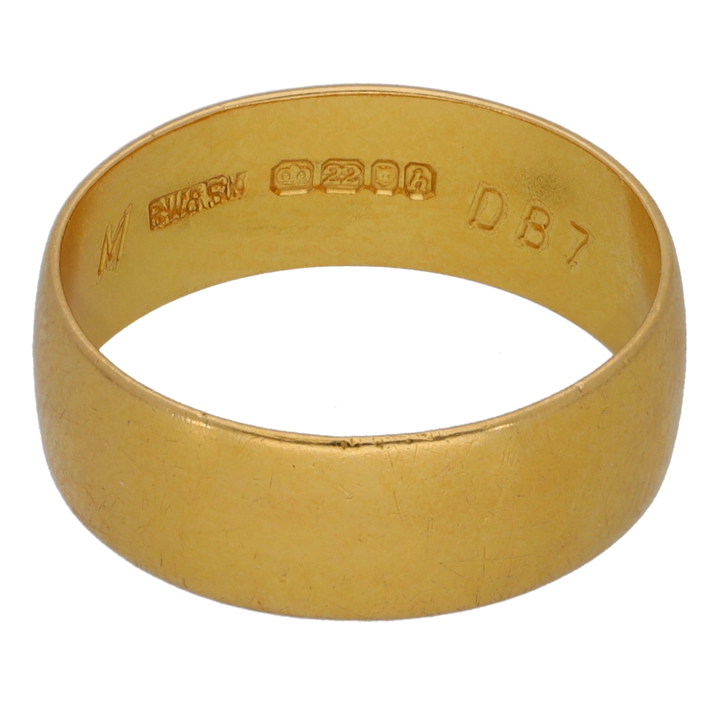22ct Gold Plain Wedding Ring Size N