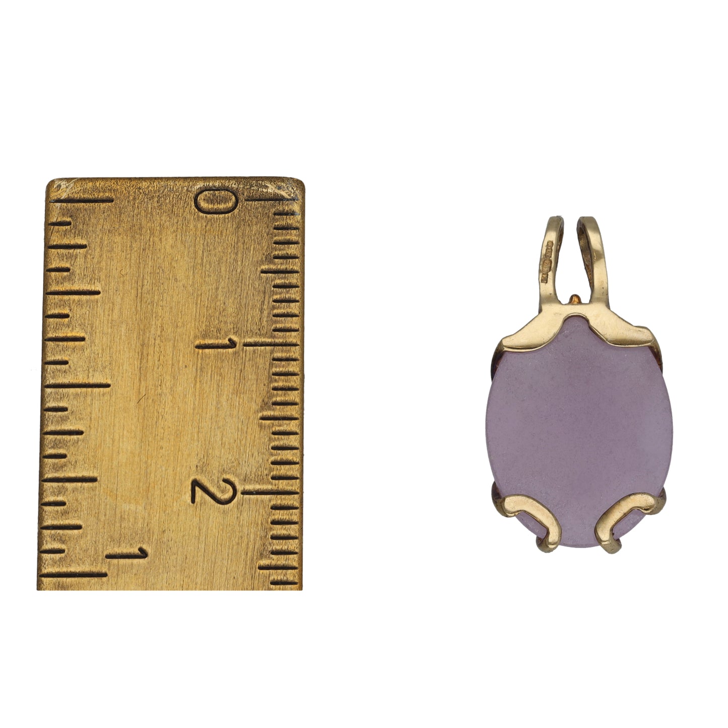 9ct Gold Jade & 0.005ct Diamond Dress/Cocktail Pendant