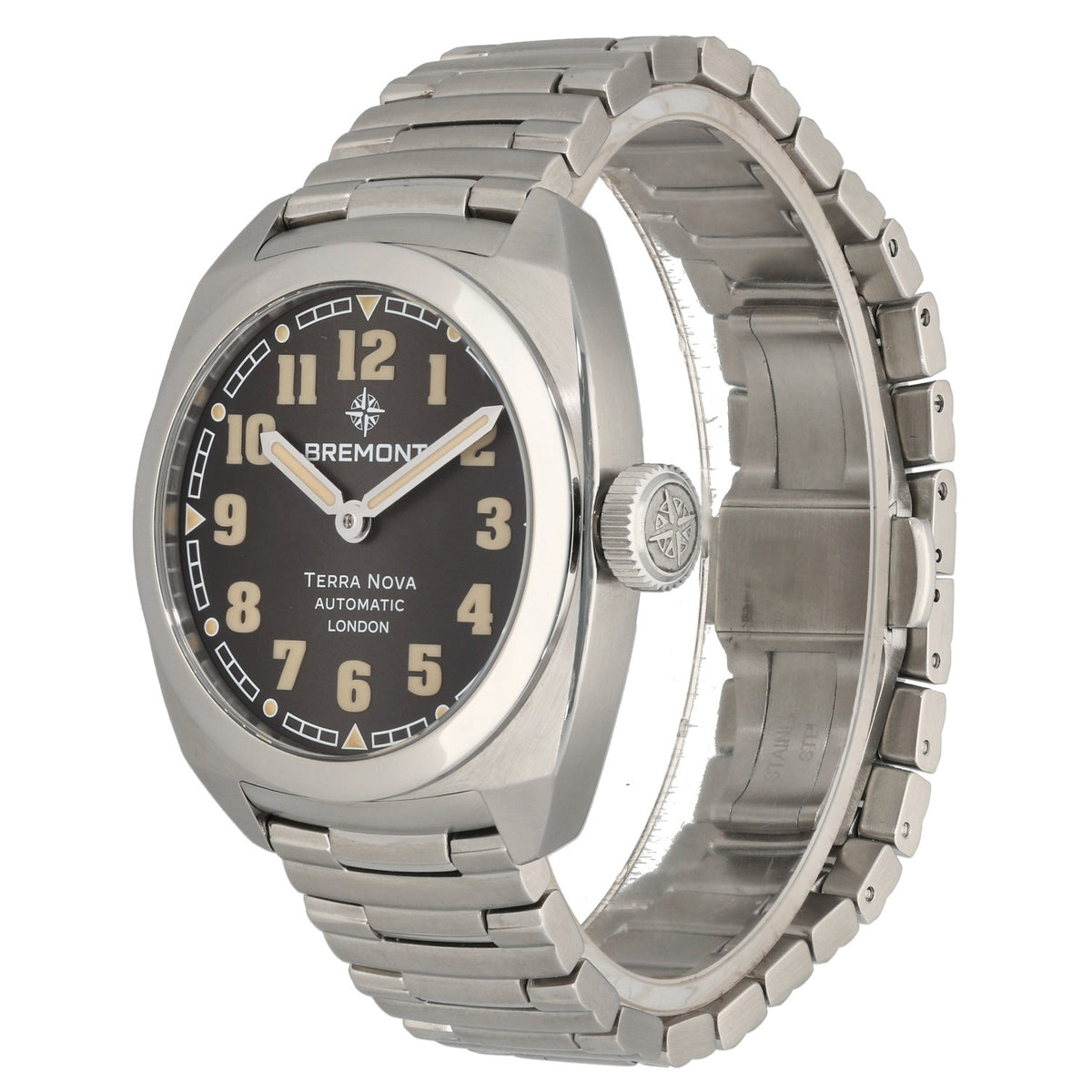 Bremont Terra Nova TN38-ND-SS-BK-L-S 38mm Stainless Steel Watch
