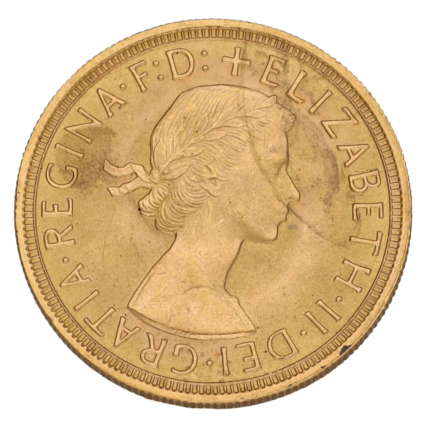 22ct Gold Queen Elizabeth II Full Sovereign Coin 1957