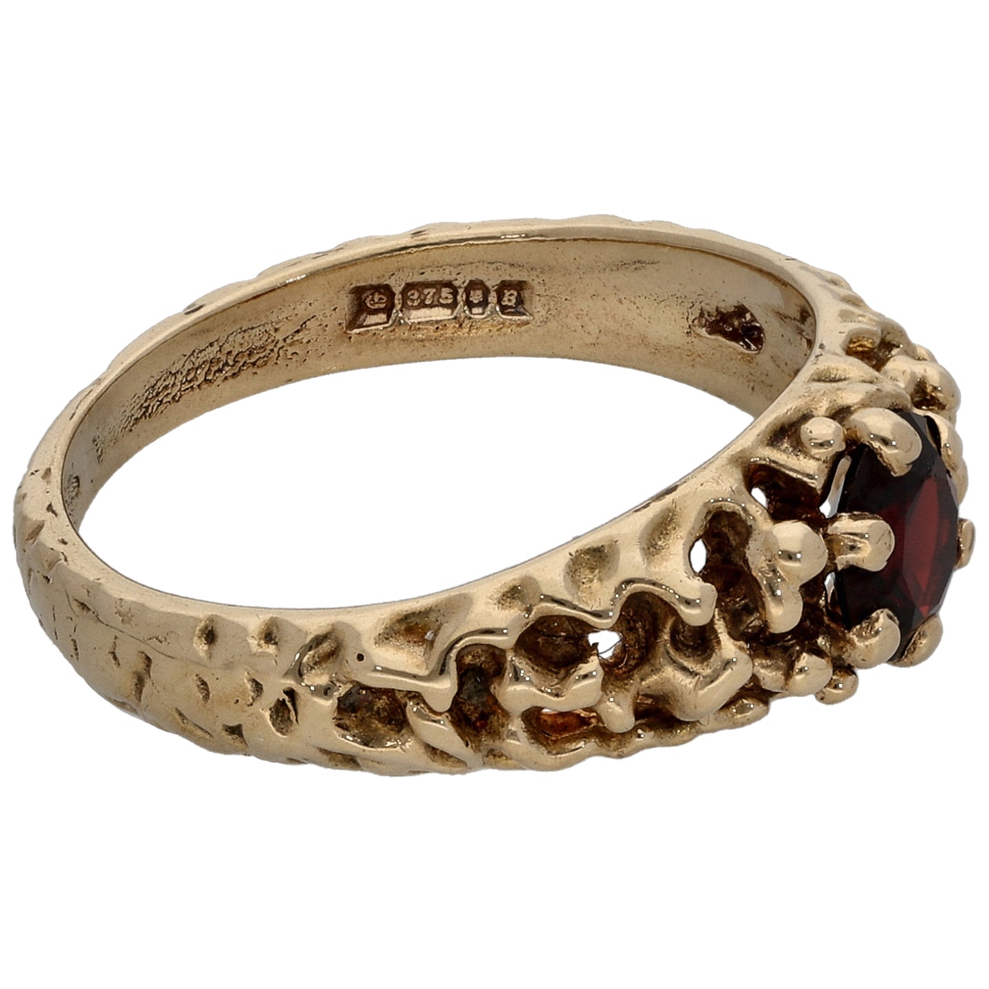 9ct Gold Garnet Dress/Cocktail Ring Size M