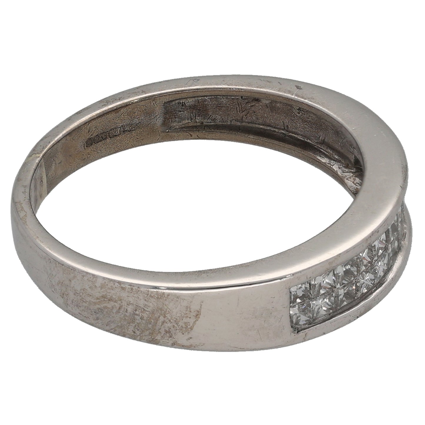 9ct White Gold 0.48ct Diamond Half Eternity Ring Size O