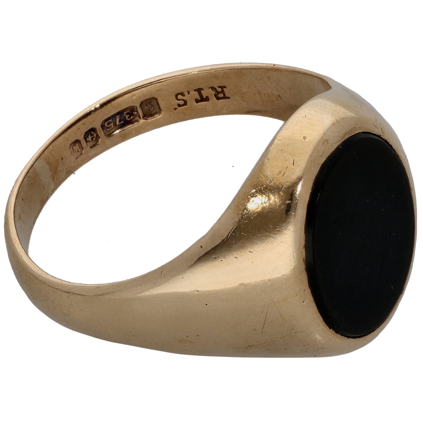 9ct Gold Onyx Signet Ring Size O