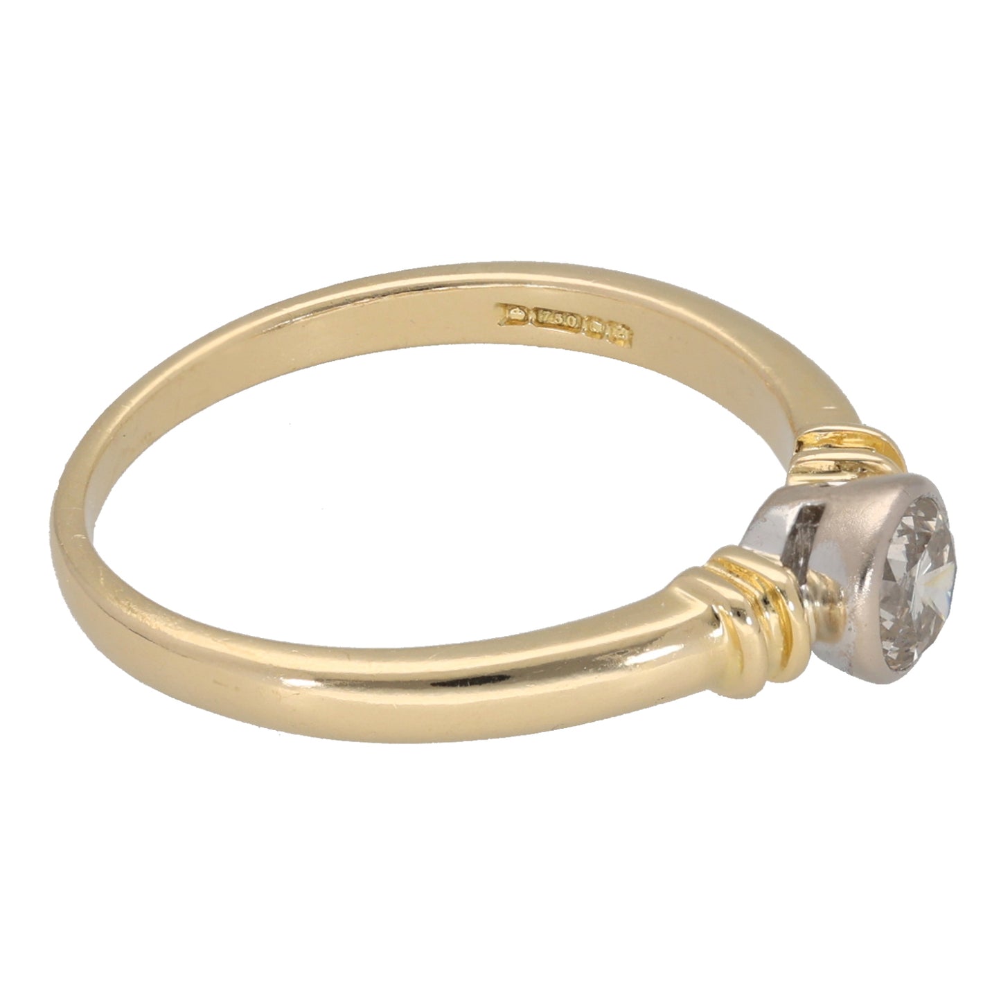 18ct Gold 0.50ct Diamond Solitaire Ring Size S