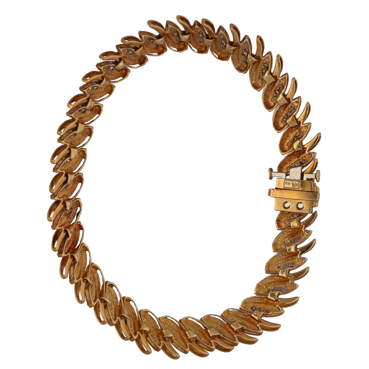 9ct Gold 1.02ct Diamond Fancy Stone Set Bracelet