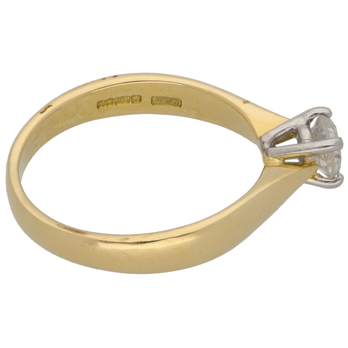 18ct Gold 0.38ct Diamond Solitaire Ring Size N