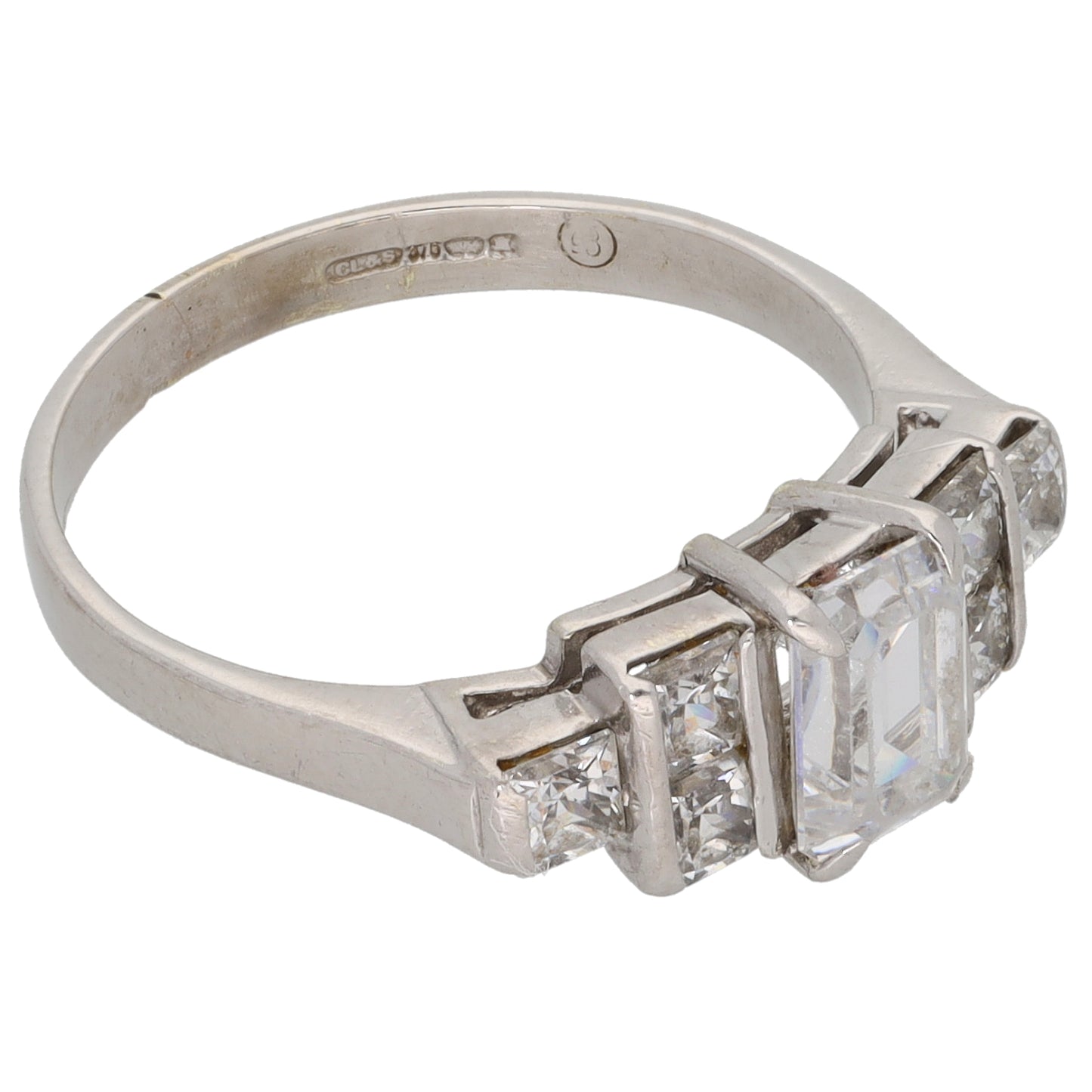 9ct White Gold Cubic Zirconia Dress/Cocktail Ring Size O