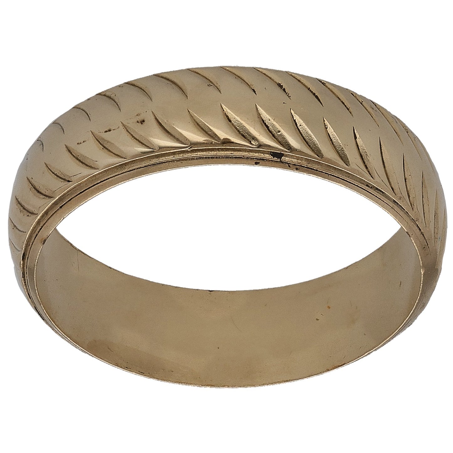 9ct Gold Patterned Wedding Ring Size N