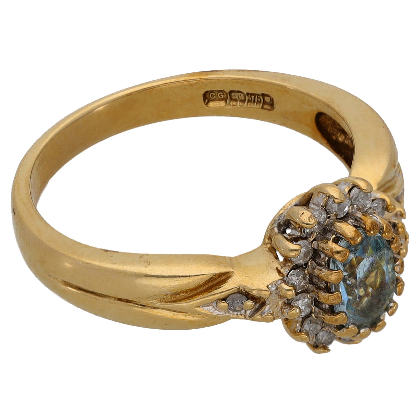 9ct Gold 0.15ct Diamond Dress/Cocktail Ring Size M