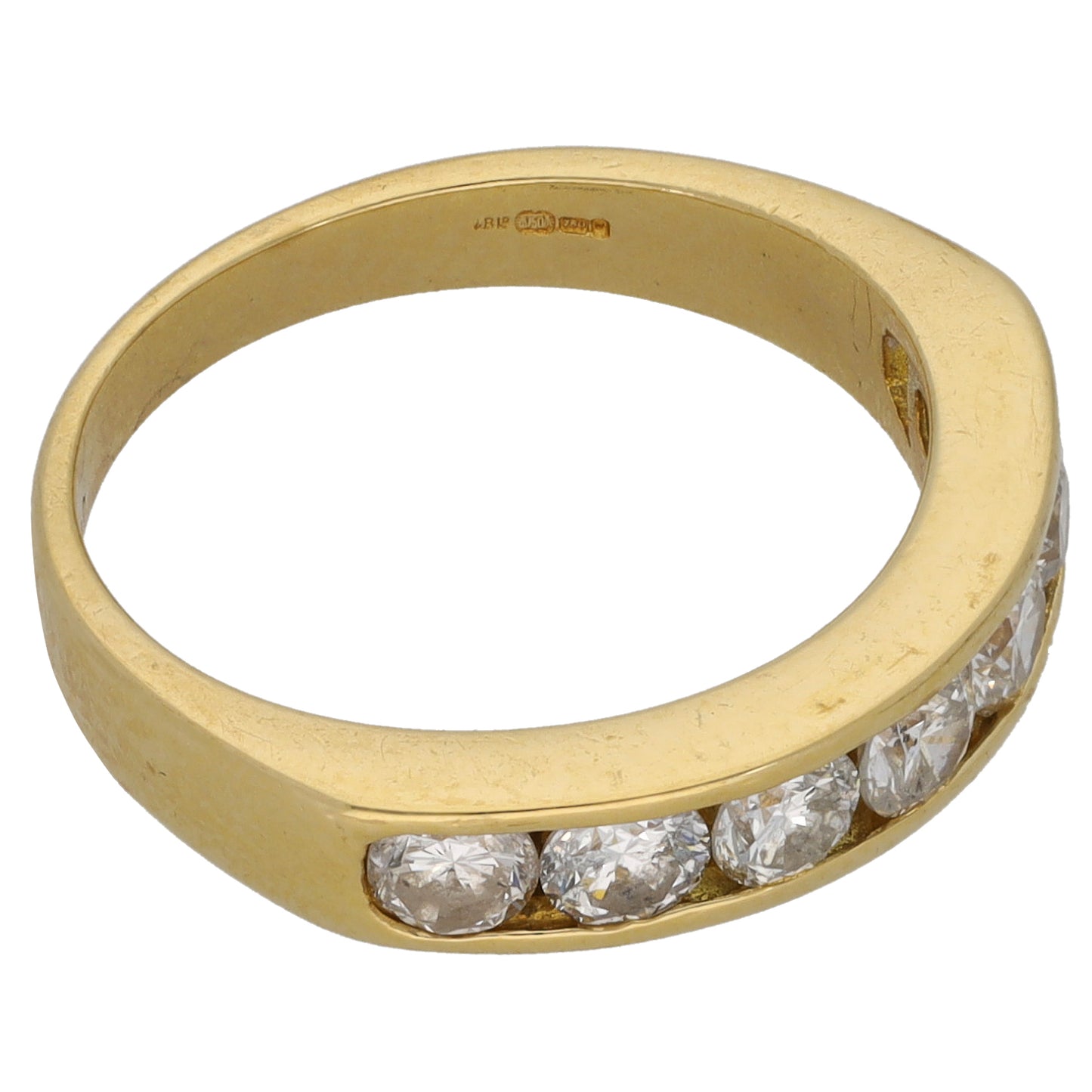 18ct Gold 1.00ct Diamond Half Eternity Ring Size L
