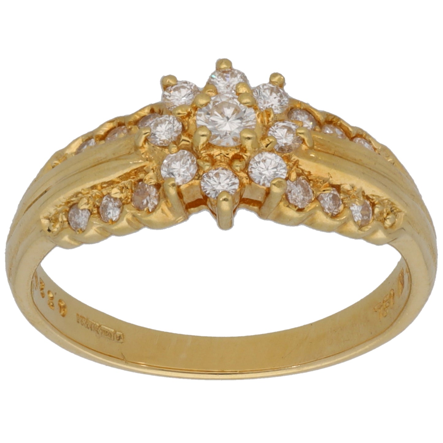 18ct Gold 0.32ct Diamond Dress/Cocktail Ring Size L