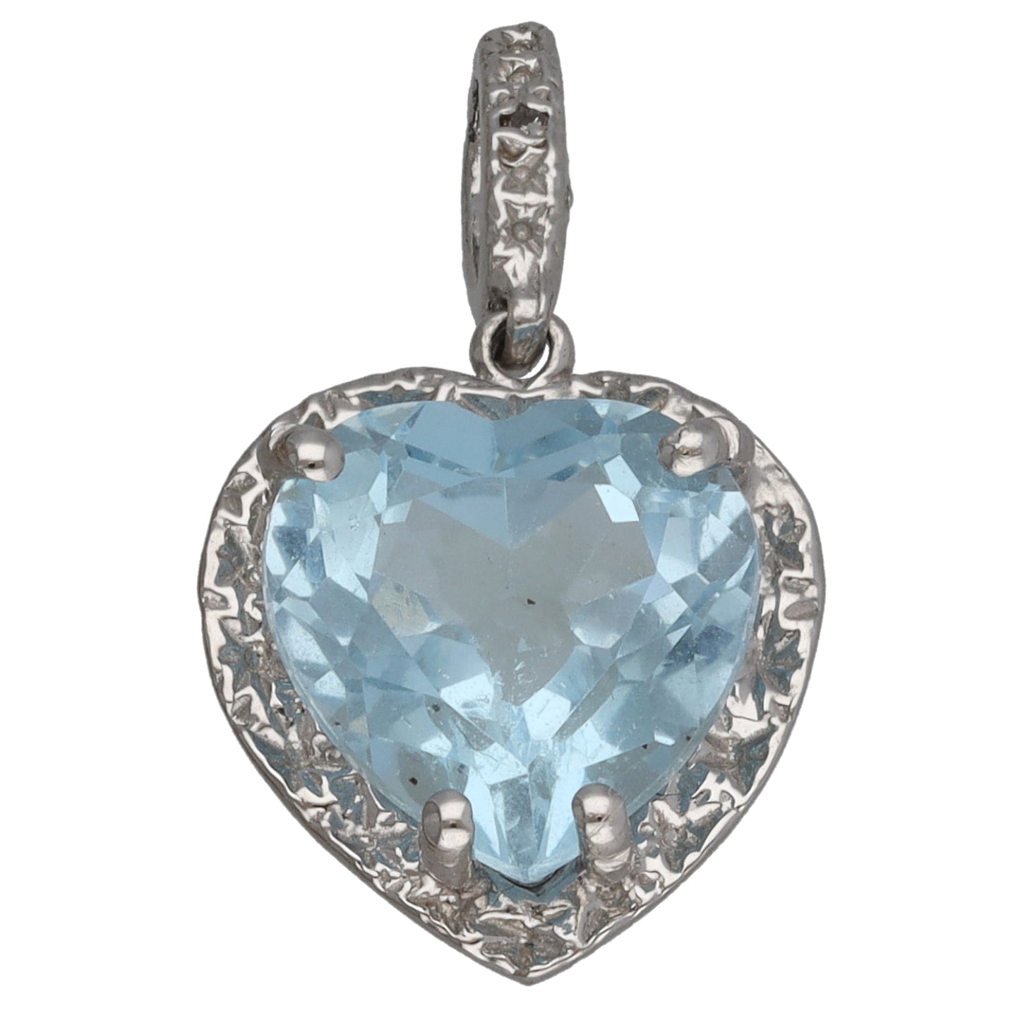 9ct White Gold 0.005ct Diamond Heart Pendant