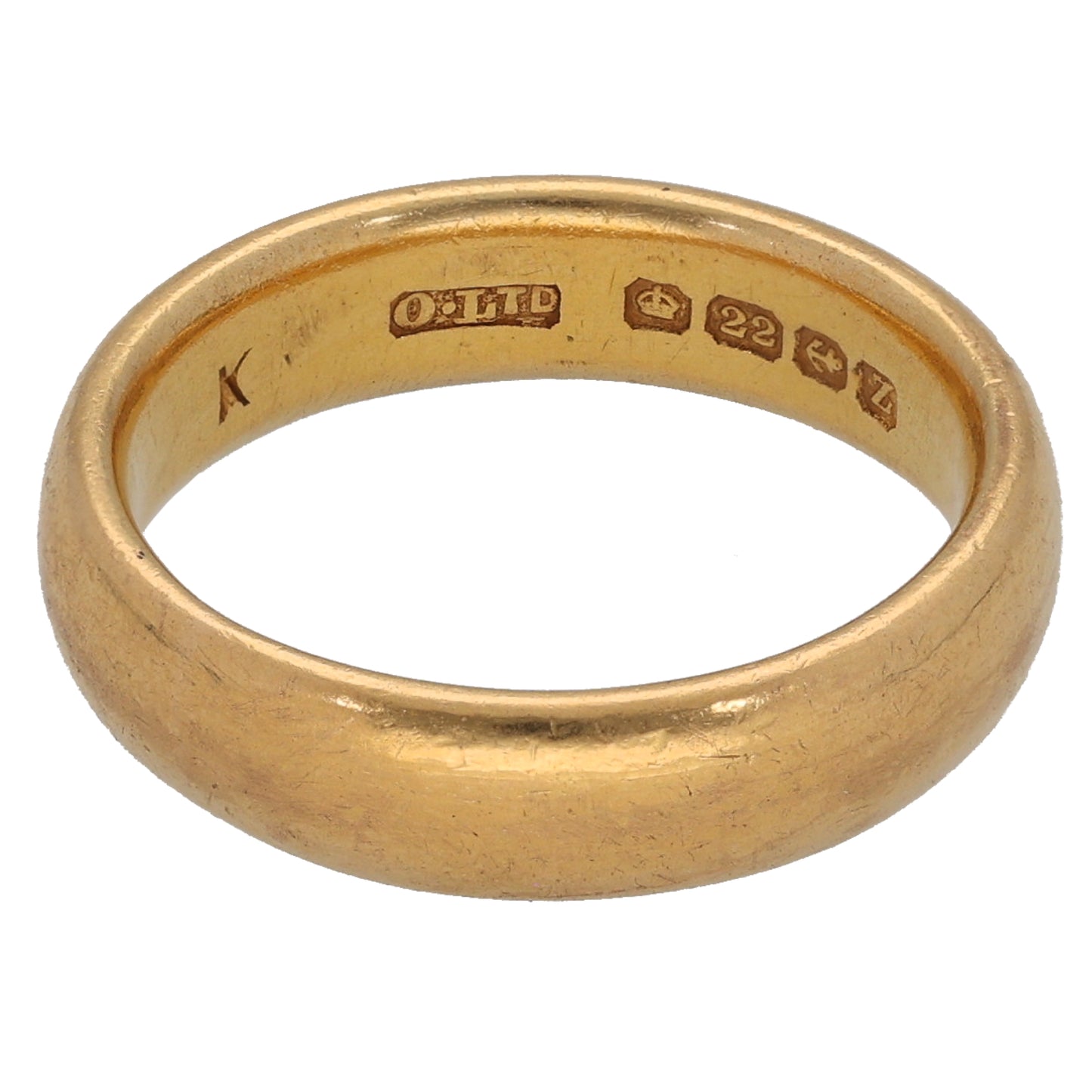 22ct Gold Plain Wedding Ring Size L