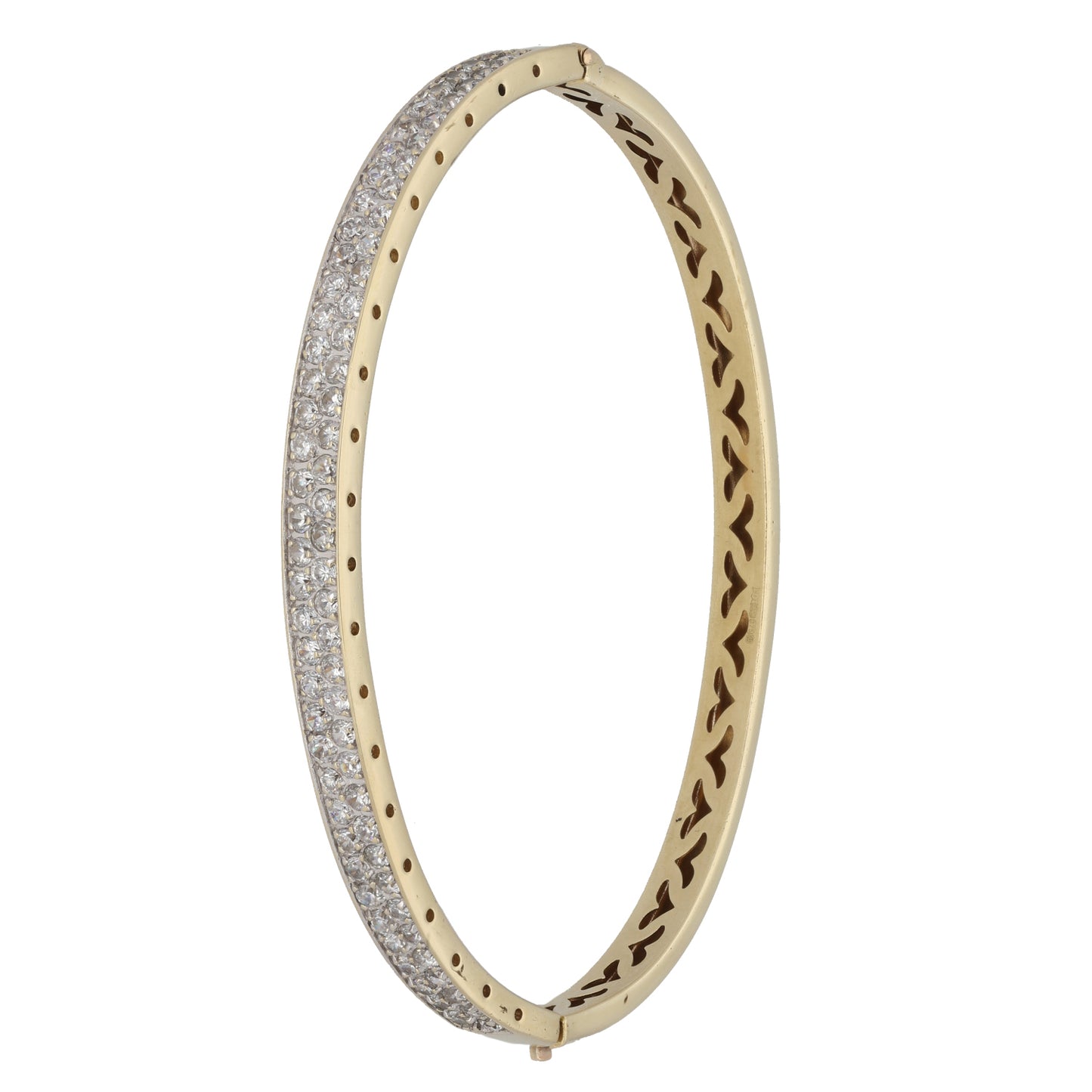 9ct Gold Cubic Zirconia Hinged/Clasp Bangle