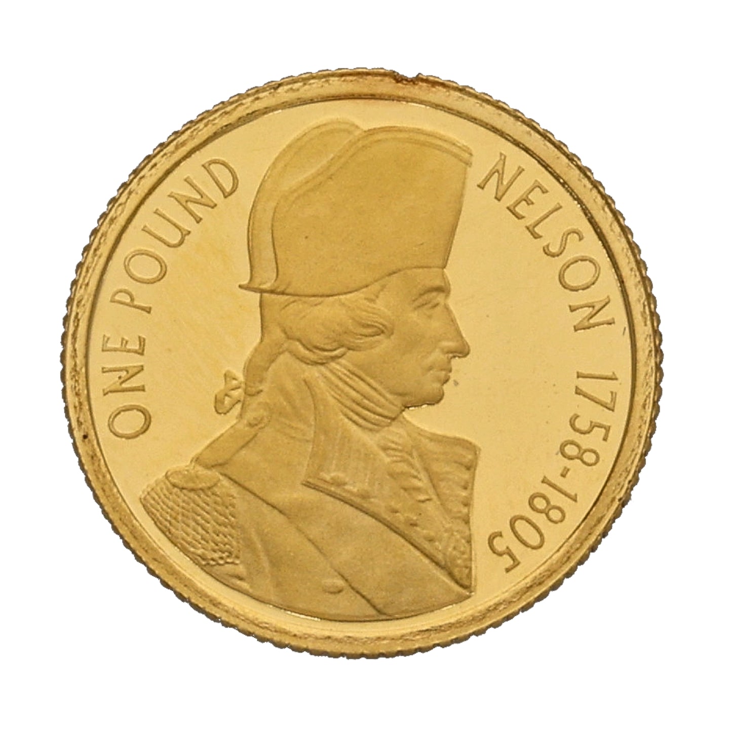 22ct Gold Nelson 1758-1805 One Pound Coin 2005