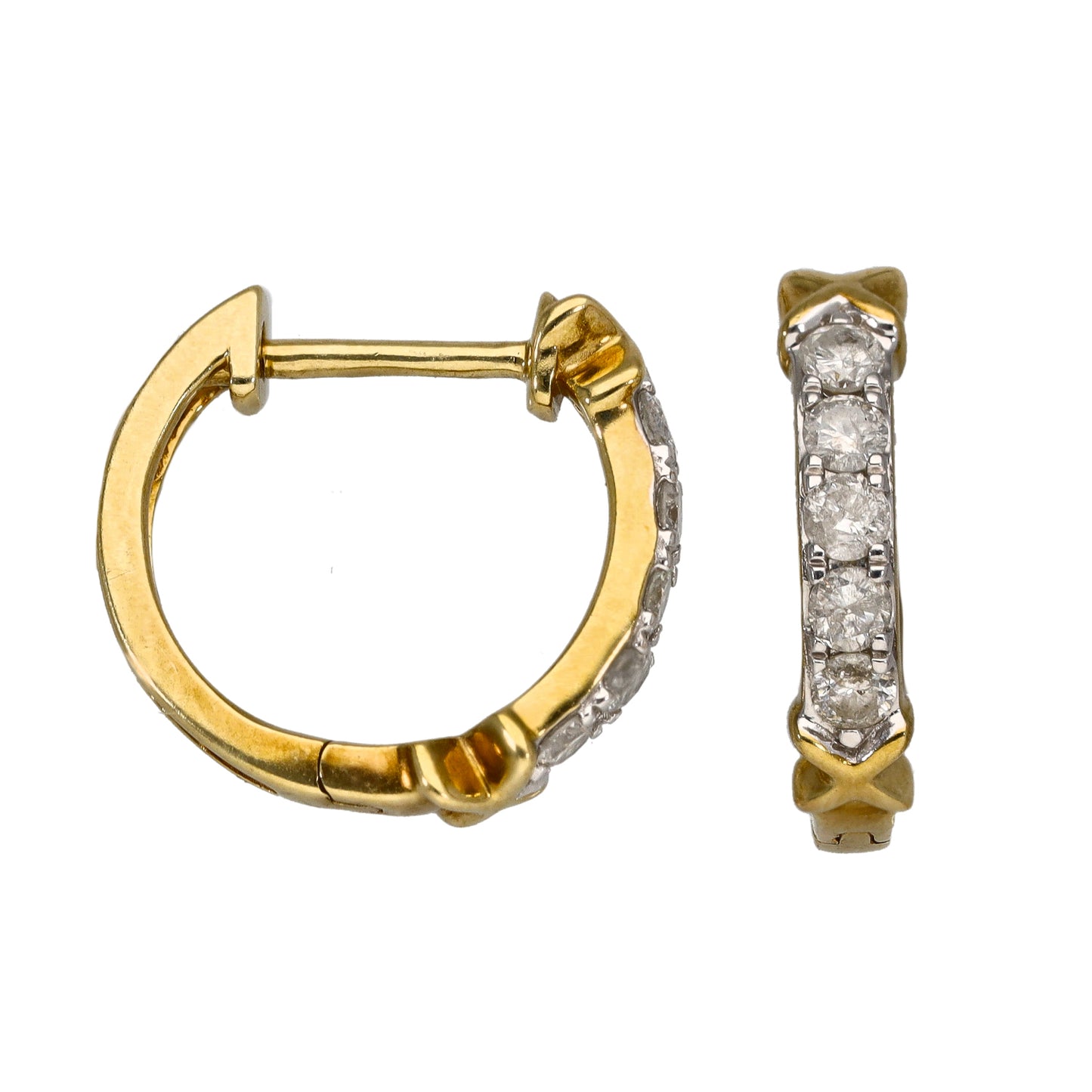 9ct Gold 0.30ct Diamond Hoop Earrings