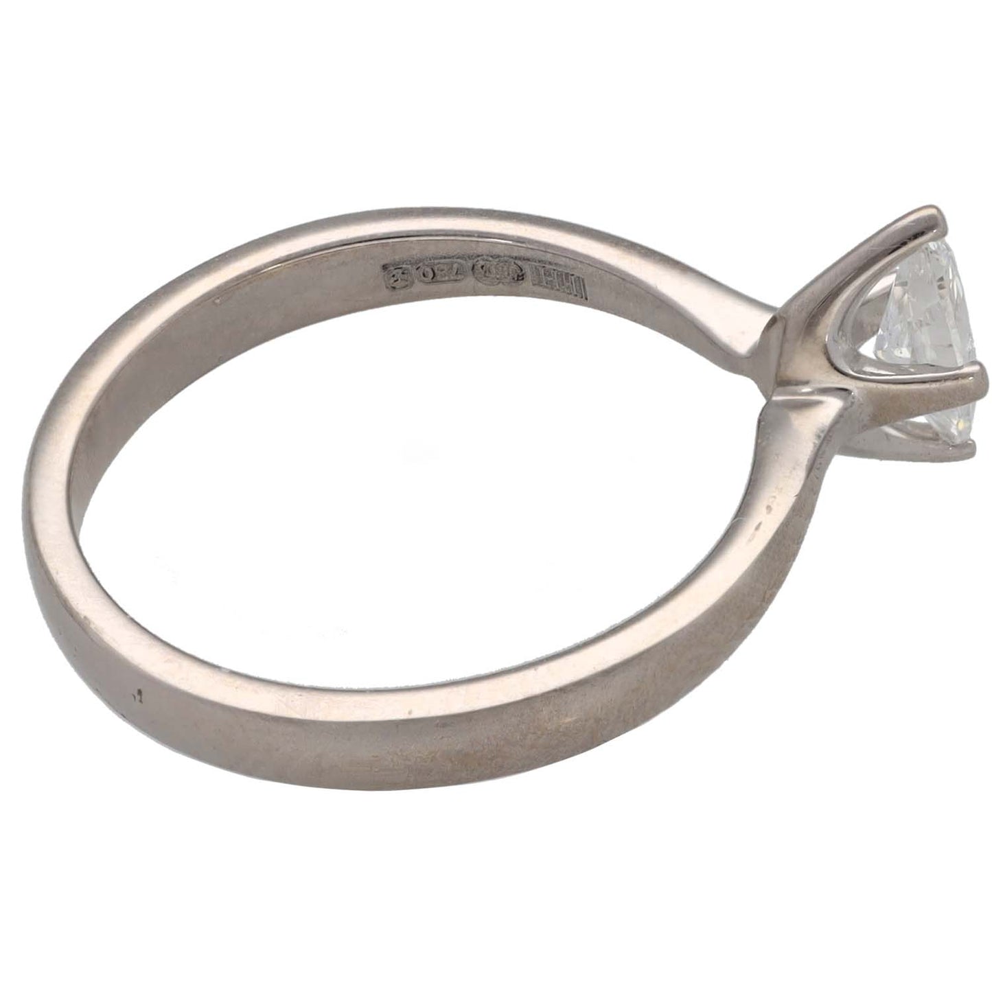 18ct White Gold 0.40ct Diamond Solitaire Ring Size M