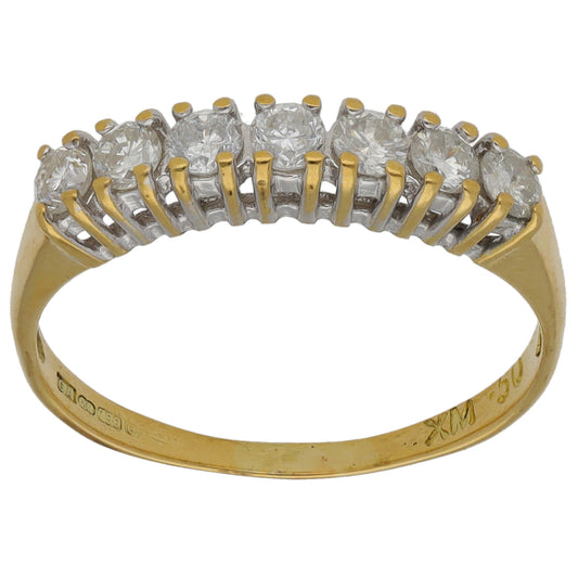 18ct Gold 0.50ct Diamond Half Eternity Ring Size P