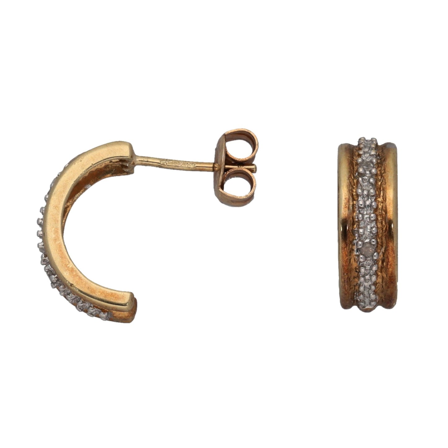 9ct Gold 0.02ct Diamond Dress/Cocktail Earrings