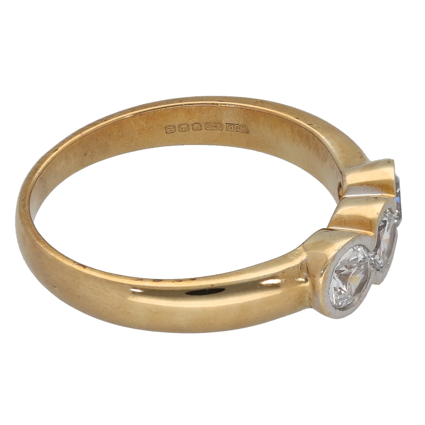 9ct Gold Cubic Zirconia Three Stone Ring Size Q