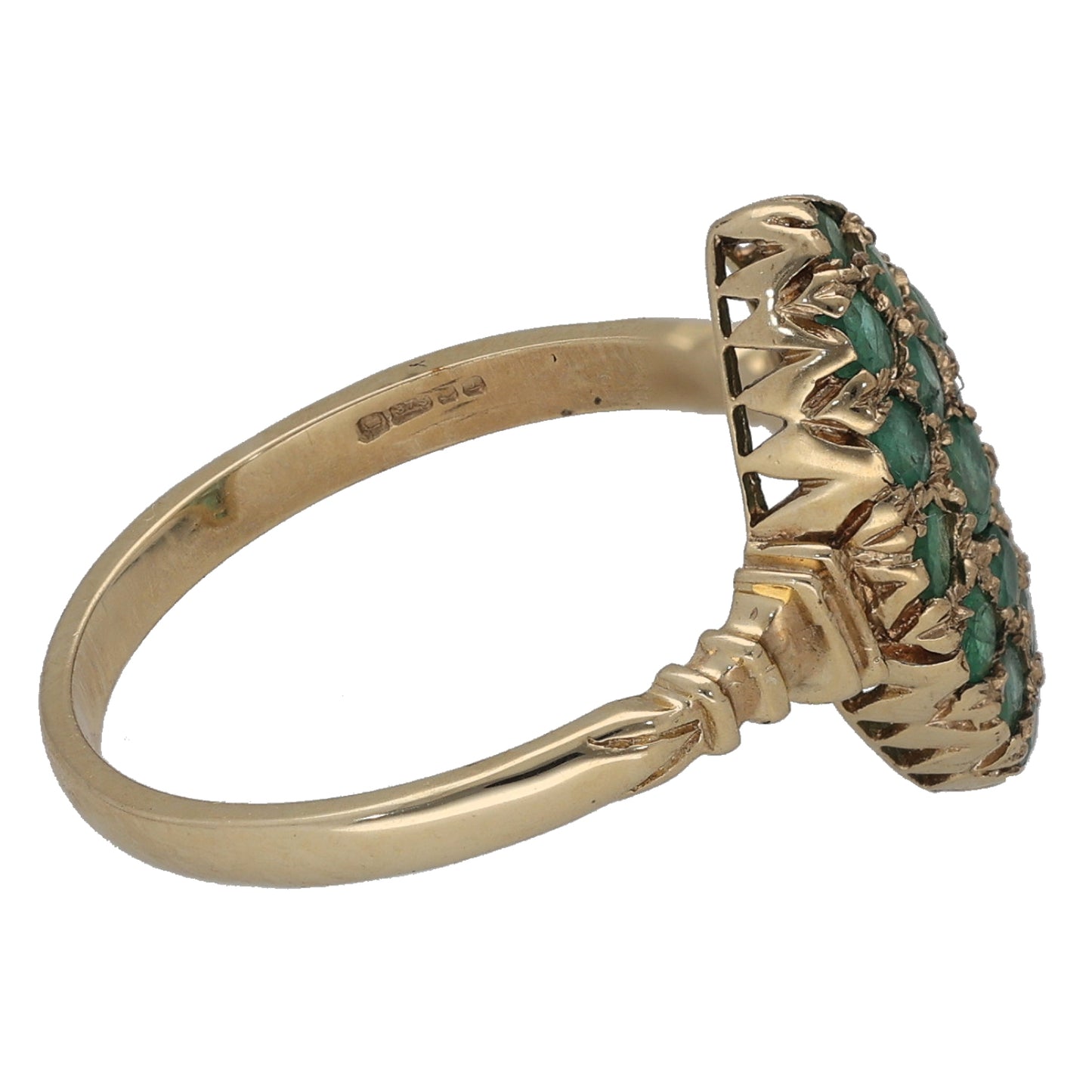 9ct Gold Emerald Dress/Cocktail Ring Size O